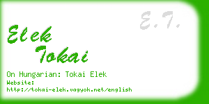 elek tokai business card